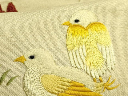 平和屋本店●極上　アンティーク　大正ロマン　九寸名古屋帯　総手刺繍　鶏　ヒヨコ　桜　逸品　DZAB6873kh6