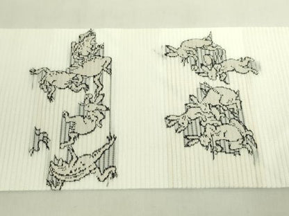 平和屋着物＊極上　夏物　九寸名古屋帯　鳥獣戯画　逸品　未使用　DZAB6875kh6