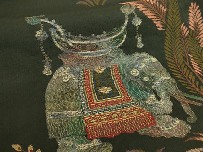 平和屋着物●極上　太鼓柄袋帯　インドゾウ　羊羹色地　金銀糸　逸品　DZAB6876kh6