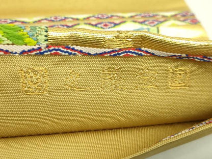 平和屋本店●最高級　龍村平蔵製　太鼓柄　本袋帯　国宝葭之図　金銀糸　逸品　DZAB6878kh6