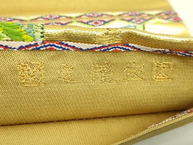 平和屋本店●最高級　龍村平蔵製　太鼓柄　本袋帯　国宝葭之図　金銀糸　逸品　DZAB6878kh6