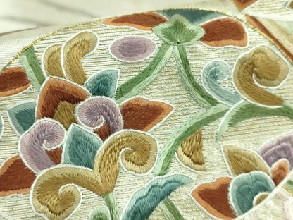 平和屋本店●極上　中国三大刺繍　蘇州刺繍　総刺繍　太鼓柄袋帯　狆　金銀糸　逸品　DZAB6879kh6