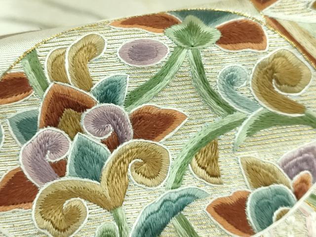 平和屋本店●極上　中国三大刺繍　蘇州刺繍　総刺繍　太鼓柄袋帯　狆　金銀糸　逸品　DZAB6879kh6