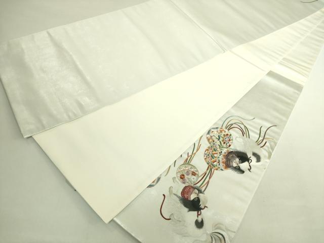 平和屋本店●極上　中国三大刺繍　蘇州刺繍　総刺繍　太鼓柄袋帯　狆　金銀糸　逸品　DZAB6879kh6