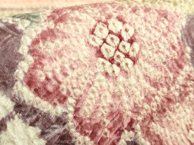 平和屋着物●極上　名門　藤娘きぬたや・総絞り　九寸名古屋帯　辻が花　松皮菱　逸品　DZAB6909kh6