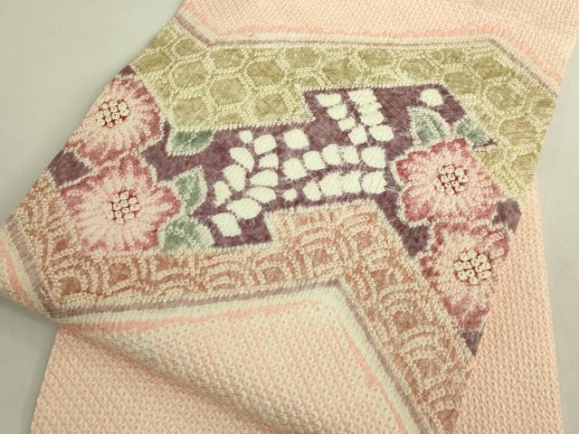 平和屋着物●極上　名門　藤娘きぬたや・総絞り　九寸名古屋帯　辻が花　松皮菱　逸品　DZAB6909kh6