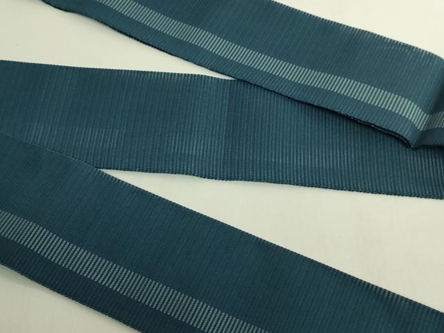 平和屋着物＊極上　夏物　男性　角帯　絽綴れ　間道　高麗納戸色地　逸品　DZAB6913kh6