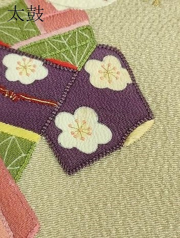 平和屋本店●極上　人形作家・ホリヒロシ　九寸名古屋帯　刺繍　押し絵　貼り絵　兎　金糸　鬼しぼ縮緬　ますいわ屋扱い　逸品 DZAB6918kh6