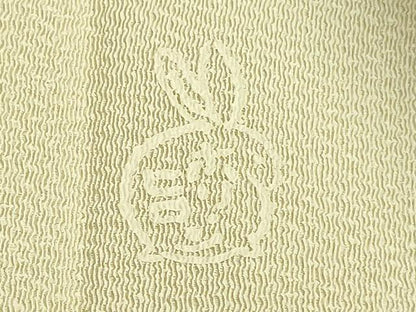 平和屋本店●極上　人形作家・ホリヒロシ　九寸名古屋帯　刺繍　押し絵　貼り絵　兎　金糸　鬼しぼ縮緬　ますいわ屋扱い　逸品 DZAB6918kh6