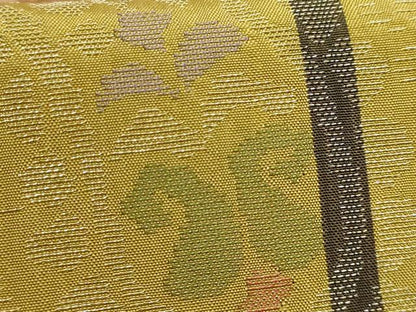 平和屋着物●極上　洛風林　工芸帯地　九寸名古屋帯　ペイズリー花文　金糸　逸品　DZAB6919kh6