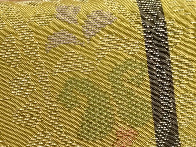 平和屋着物●極上　洛風林　工芸帯地　九寸名古屋帯　ペイズリー花文　金糸　逸品　DZAB6919kh6