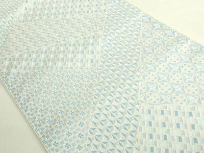 平和屋着物●極上　八寸名古屋帯　切子柄　銀糸　逸品　DZAB6920kh6