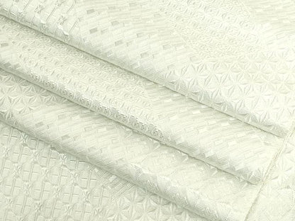 平和屋着物●極上　八寸名古屋帯　切子柄　白地　逸品　DZAB6921kh6