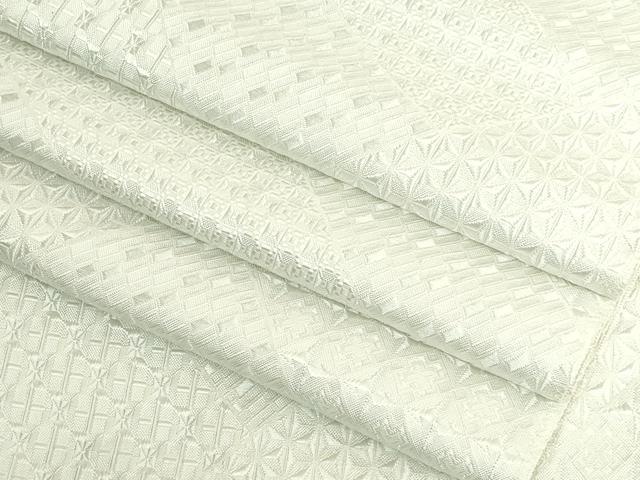 平和屋着物●極上　八寸名古屋帯　切子柄　白地　逸品　DZAB6921kh6