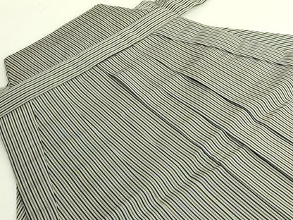 平和屋本店●極上　男性　人間国宝　甲田綏郎　精好仙台平　馬乗り袴　縞　逸品　DZAB6927kh6