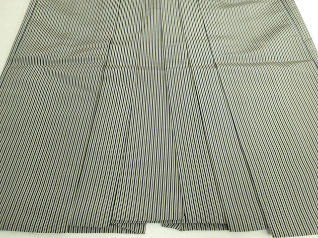 平和屋本店●極上　男性　人間国宝　甲田綏郎　精好仙台平　馬乗り袴　縞　逸品　DZAB6927kh6
