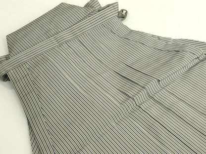 平和屋本店●極上　男性　人間国宝　甲田綏郎　精好仙台平　馬乗り袴　縞　逸品　未使用　DZAB6928kh6