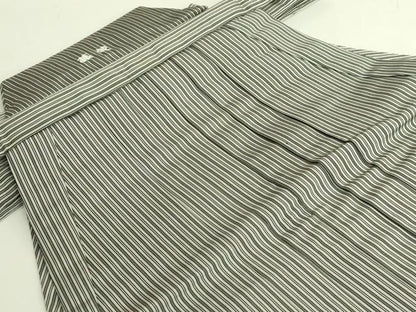 平和屋本店●極上　男性　人間国宝　甲田綏郎　精好仙台平　馬乗り袴　縞　逸品　未使用　DZAB6930kh6