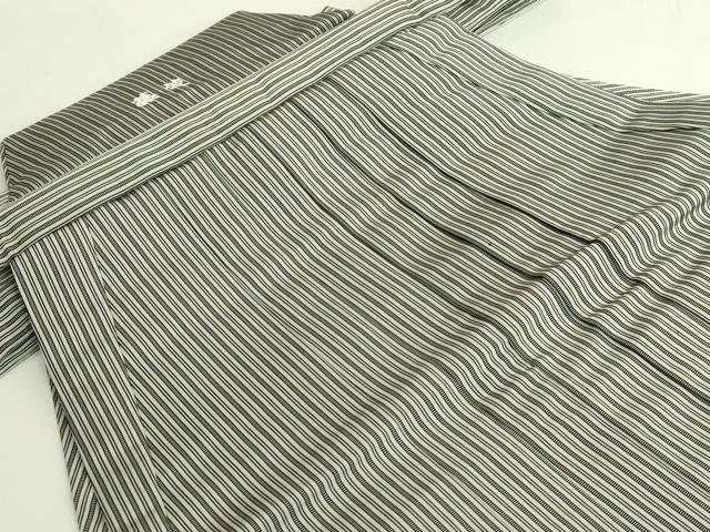 平和屋本店●極上　男性　人間国宝　甲田綏郎　精好仙台平　馬乗り袴　縞　逸品　未使用　DZAB6930kh6