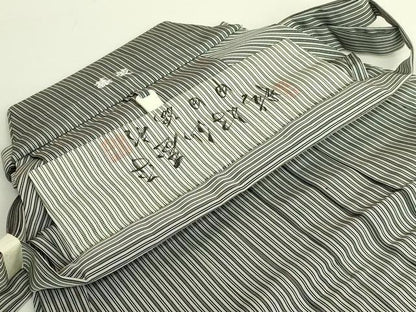平和屋本店●極上　男性　人間国宝　甲田綏郎　精好仙台平　馬乗り袴　縞　逸品　未使用　DZAB6930kh6