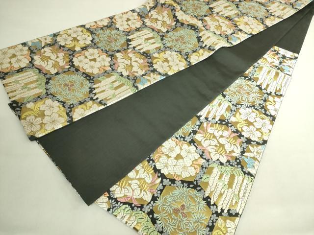 平和屋本店●極上　山口美術織物　皇室　伊勢神宮御用　西陣織　六通柄袋帯　唐織　亀甲御印文　金糸　短冊・共箱付き　逸品　DZAB6946kh6