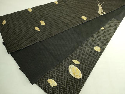 平和屋本店●極上　創業280年　誉田屋源兵衛　太鼓柄袋帯　誉文平脱　海鮮祝　黒地　金銀糸　証紙・紙タグ・共箱付き　逸品　DZAB6948kh6