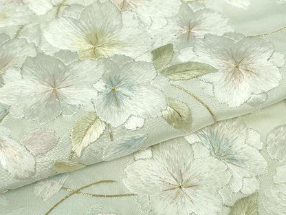 平和屋本店●極上　訪問着　総手刺繍　舞桜　薄い瓶覗色地　暈し染め　金糸　逸品　DZAB6957kh6