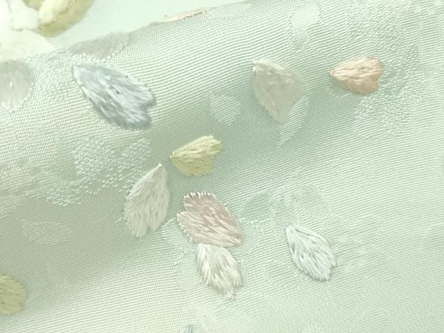 平和屋本店●極上　訪問着　総手刺繍　舞桜　薄い瓶覗色地　暈し染め　金糸　逸品　DZAB6957kh6