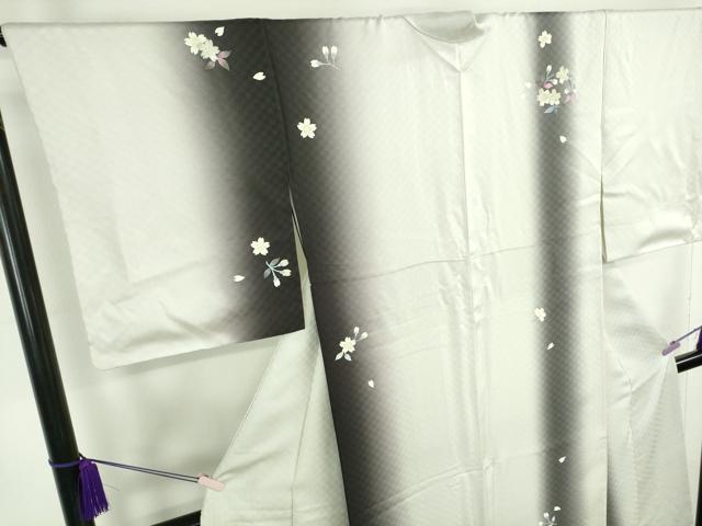 平和屋本店●極上　訪問着　舞桜　花弁　暈し染め　銀彩　逸品　DZAB6964kh6