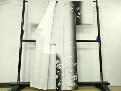 平和屋本店●極上　訪問着　舞桜　花弁　暈し染め　銀彩　逸品　DZAB6964kh6
