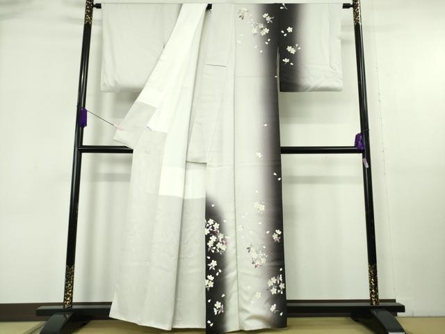 平和屋本店●極上　訪問着　舞桜　花弁　暈し染め　銀彩　逸品　DZAB6964kh6