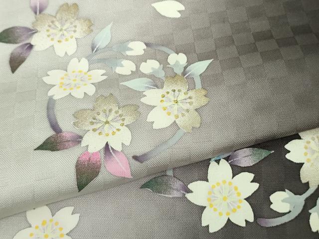 平和屋本店●極上　訪問着　舞桜　花弁　暈し染め　銀彩　逸品　DZAB6964kh6