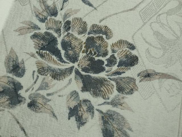 平和屋着物●極上　森英恵・HANAE MORI　訪問着　蔦の葉花文　暈し染め　黒地　逸品　DZAB6965kh6