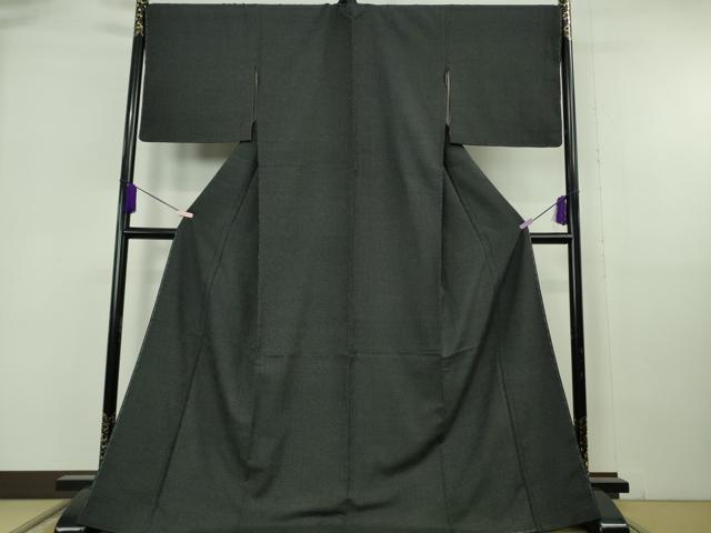 平和屋本店●極上　白鷹お召　110亀甲　総詰め　黒地　ロング丈　逸品　未使用　DZAB6973kh6