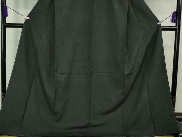 平和屋本店●極上　白鷹お召　110亀甲　総詰め　黒地　ロング丈　逸品　未使用　DZAB6973kh6