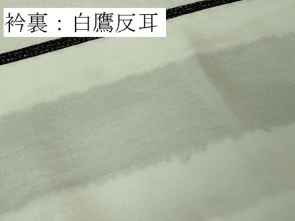 平和屋本店●極上　白鷹お召　110亀甲　総詰め　黒地　ロング丈　逸品　未使用　DZAB6973kh6