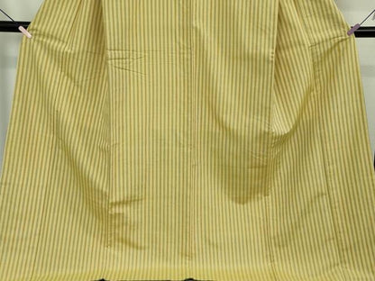 平和屋本店●極上　まほろば紬　鈴源織物謹製　縞　ロング丈　証紙付き　逸品　DZAB6974kh6