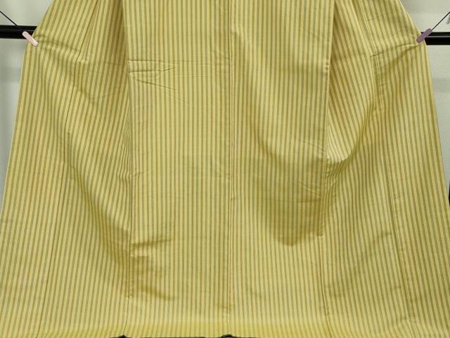 平和屋本店●極上　まほろば紬　鈴源織物謹製　縞　ロング丈　証紙付き　逸品　DZAB6974kh6