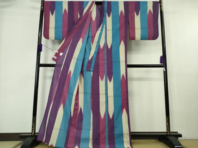平和屋着物∴極上　夏物　撫松庵　小紋・浴衣兼用　矢羽間道　逸品　DZAB6977kh6