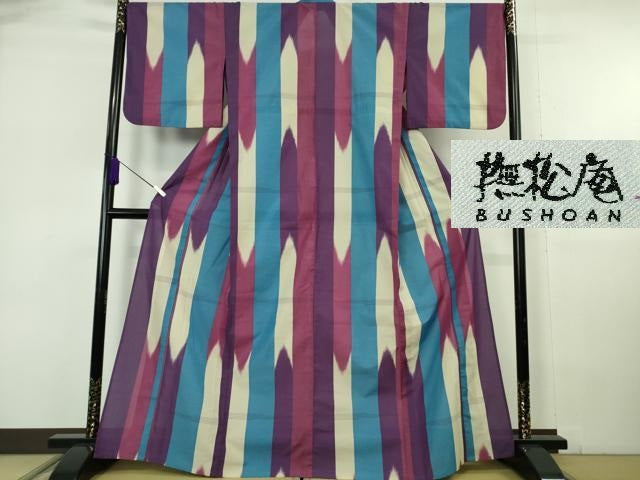 平和屋着物∴極上　夏物　撫松庵　小紋・浴衣兼用　矢羽間道　逸品　DZAB6977kh6