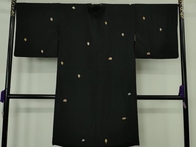 平和屋着物∞極上　長羽織　干支　十二支　黒地　逸品　未使用　DZAB6981kh6