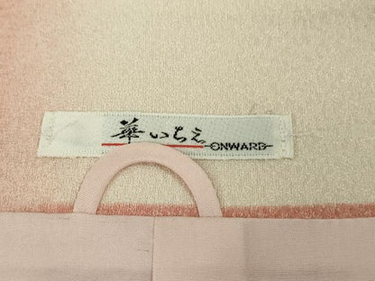 平和屋着物∞極上　道行コート　ロング丈　オンワード樫山　市松　草花文　逸品　DZAB6985kh6