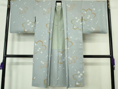 平和屋着物∞極上　長羽織　舞桜　淡藤色地　金彩　逸品　未使用　DZAB6986kh6