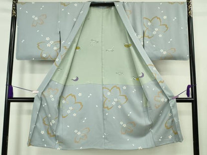 平和屋着物∞極上　長羽織　舞桜　淡藤色地　金彩　逸品　未使用　DZAB6986kh6