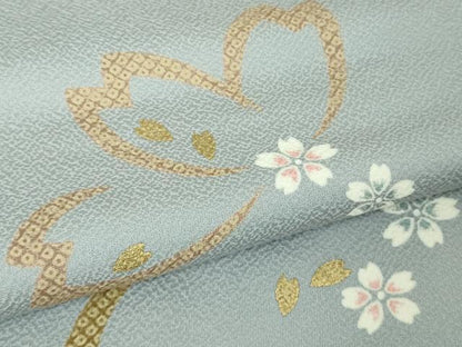 平和屋着物∞極上　長羽織　舞桜　淡藤色地　金彩　逸品　未使用　DZAB6986kh6
