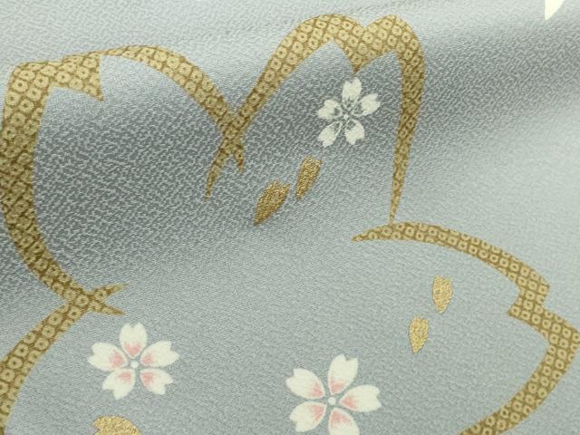 平和屋着物∞極上　長羽織　舞桜　淡藤色地　金彩　逸品　未使用　DZAB6986kh6