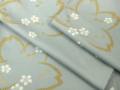 平和屋着物∞極上　長羽織　舞桜　淡藤色地　金彩　逸品　未使用　DZAB6986kh6