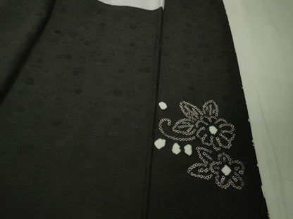 平和屋本店●極上　中国三大刺繍　スワトウ刺繍　刺し子　刺繍　訪問着　絞り　名物裂　黒地　さが美扱い　逸品　未使用　DZAB6994kh6