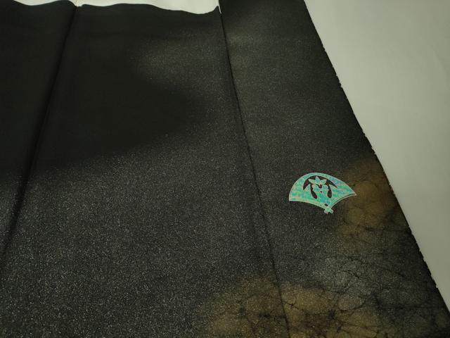 平和屋本店●極上　国際的伝統工芸作家　十二代・藤林徳扇　苑寿　黒留袖　駒刺繍　苑寿　若松葉　金銀糸　逸品　DZAB6997kh6