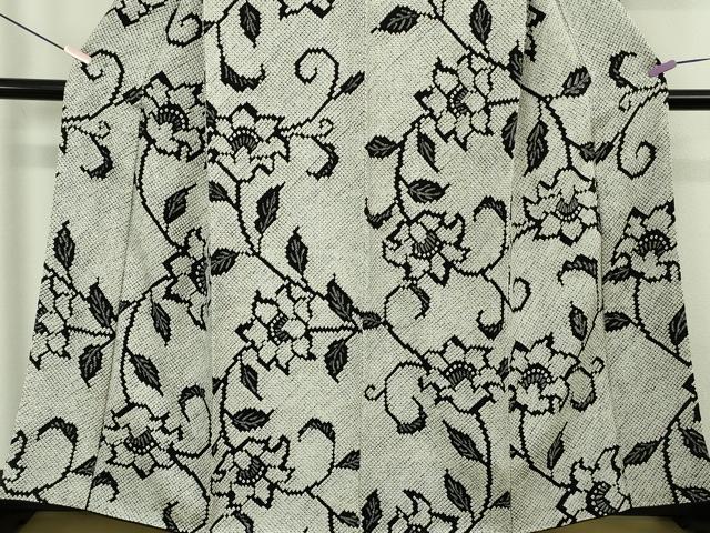 平和屋本店●極上　本疋田絞り　小紋　花唐草文　逸品　DZAB6998kh6